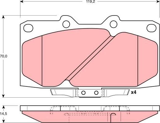 TRW GDB3131 - Тормозные колодки, дисковые, комплект unicars.by