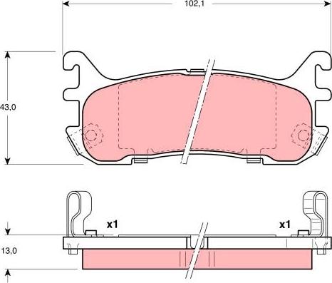 TRW GDB3129 - Тормозные колодки, дисковые, комплект unicars.by