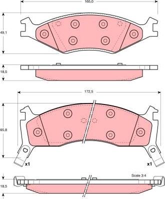 TRW GDB3123 - Тормозные колодки, дисковые, комплект unicars.by