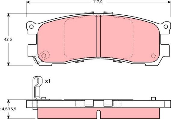 TRW GDB3179DT - Тормозные колодки, дисковые, комплект unicars.by