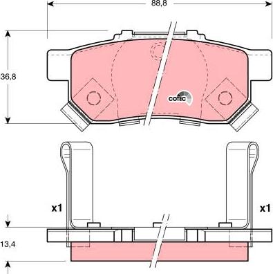 TRW GDB3174 - Тормозные колодки, дисковые, комплект unicars.by