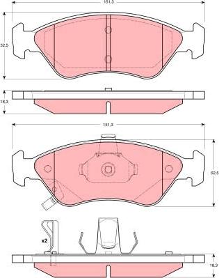 TRW GDB3173 - Тормозные колодки, дисковые, комплект unicars.by