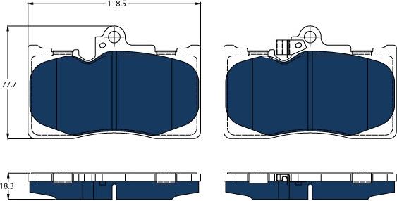 TRW GDB3398BTE - Тормозные колодки, дисковые, комплект unicars.by