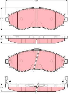 TRW GDB3345 - Тормозные колодки, дисковые, комплект unicars.by