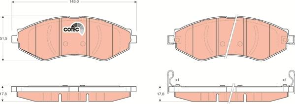 TRW GDB3347 - Тормозные колодки, дисковые, комплект unicars.by