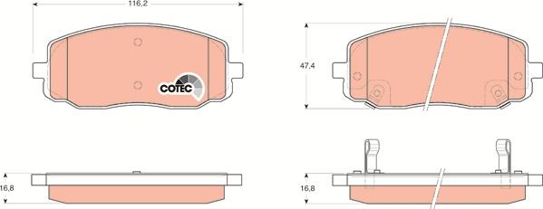 TRW GDB3369 - Тормозные колодки, дисковые, комплект unicars.by