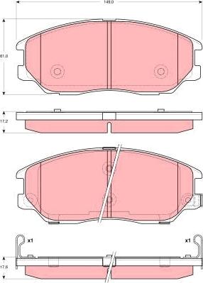 TRW GDB3360AT - Тормозные колодки, дисковые, комплект unicars.by