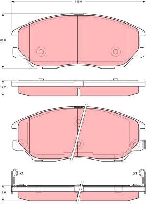 TRW GDB3360 - Тормозные колодки, дисковые, комплект unicars.by