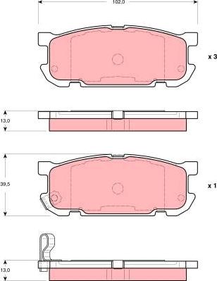 TRW GDB3303 - Тормозные колодки, дисковые, комплект unicars.by