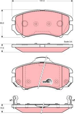 TRW GDB3386AT - Тормозные колодки, дисковые, комплект unicars.by