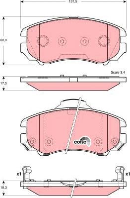 TRW GDB3386 - Тормозные колодки, дисковые, комплект unicars.by