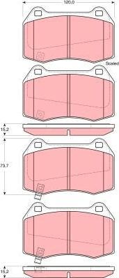 TRW GDB3381 - Тормозные колодки, дисковые, комплект unicars.by