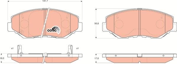 TRW GDB3325 - Тормозные колодки, дисковые, комплект unicars.by