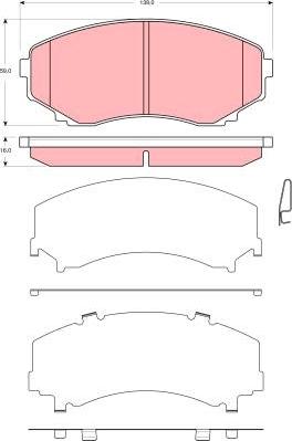 TRW GDB3326 - Тормозные колодки, дисковые, комплект unicars.by