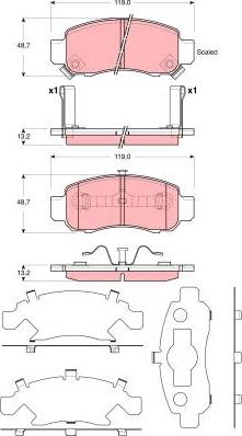 TRW GDB3376 - Тормозные колодки, дисковые, комплект unicars.by