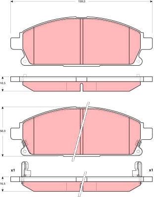 TRW GDB3295 - Тормозные колодки, дисковые, комплект unicars.by