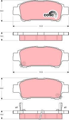 TRW GDB3249 - Тормозные колодки, дисковые, комплект unicars.by