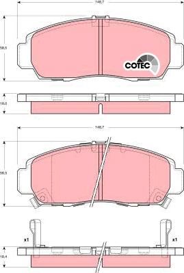 TRW GDB3240AT - Тормозные колодки, дисковые, комплект unicars.by