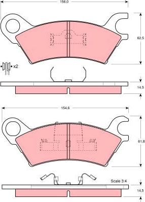 TRW GDB324 - Тормозные колодки, дисковые, комплект unicars.by