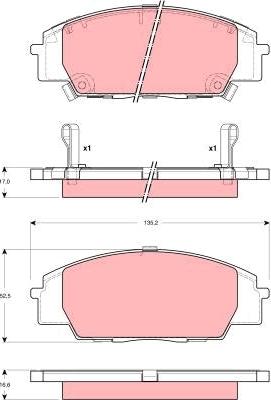 TRW GDB3250 - Тормозные колодки, дисковые, комплект unicars.by