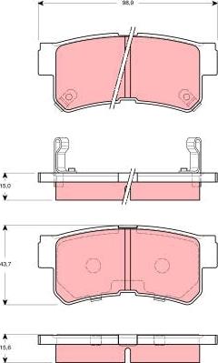 TRW GDB3258 - Тормозные колодки, дисковые, комплект unicars.by