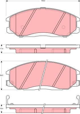 TRW GDB3257 - Тормозные колодки, дисковые, комплект unicars.by