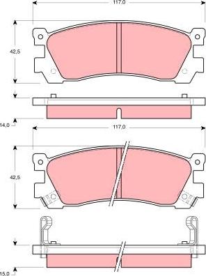 TRW GDB3264 - Тормозные колодки, дисковые, комплект unicars.by