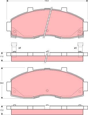 TRW GDB3263 - Тормозные колодки, дисковые, комплект unicars.by