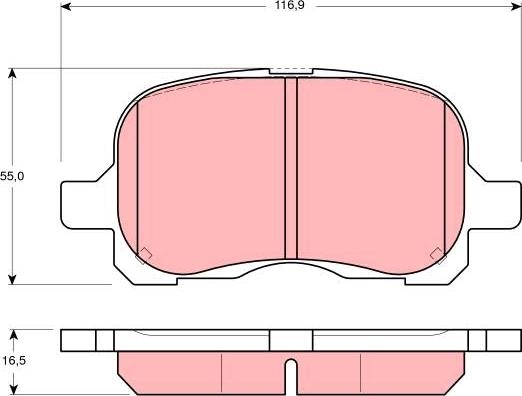 TRW GDB3204 - Тормозные колодки, дисковые, комплект unicars.by