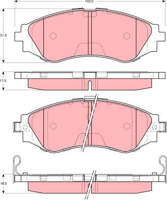 TRW GDB3216 - Тормозные колодки, дисковые, комплект unicars.by