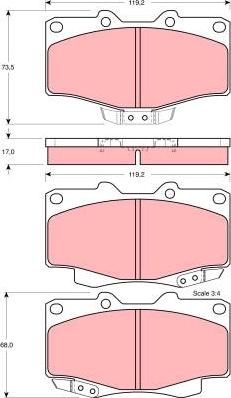 TRW GDB3213 - Тормозные колодки, дисковые, комплект unicars.by