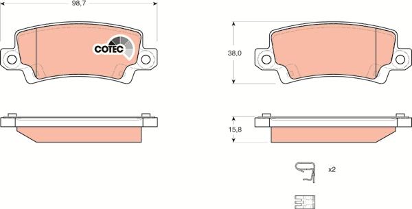 TRW GDB3289 - Тормозные колодки, дисковые, комплект unicars.by