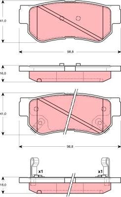 TRW GDB3282 - Тормозные колодки, дисковые, комплект unicars.by