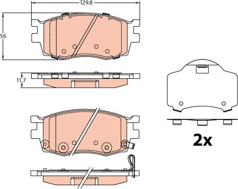 TRW GDB3226 - Тормозные колодки, дисковые, комплект unicars.by