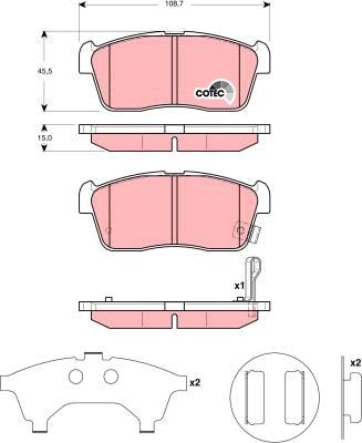 TRW GDB3276 - Тормозные колодки, дисковые, комплект unicars.by