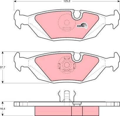 TRW GDB299 - Тормозные колодки, дисковые, комплект unicars.by