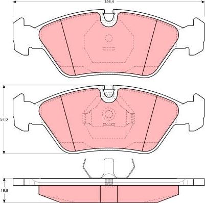 TRW GDB298 - Тормозные колодки, дисковые, комплект unicars.by