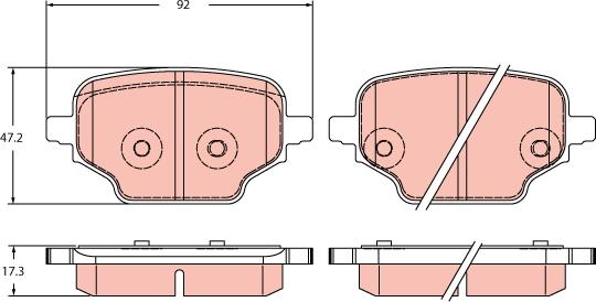 TRW GDB2410 - Тормозные колодки, дисковые, комплект unicars.by