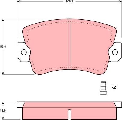 TRW GDB243 - Тормозные колодки, дисковые, комплект unicars.by