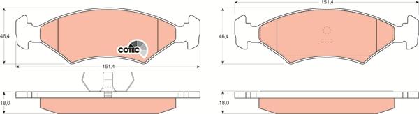 TRW GDB255 - Тормозные колодки, дисковые, комплект unicars.by