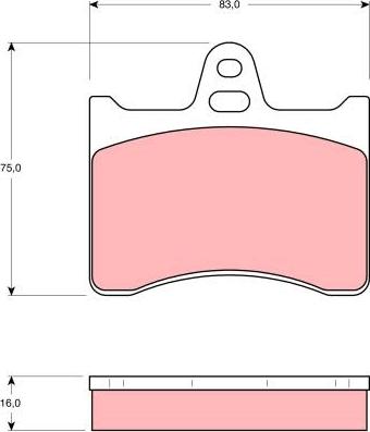 TRW GDB262 - Тормозные колодки, дисковые, комплект unicars.by