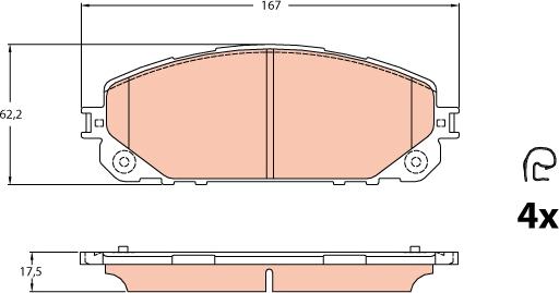 TRW GDB2094 - Тормозные колодки, дисковые, комплект unicars.by