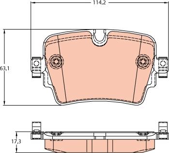 TRW GDB2095 - Тормозные колодки, дисковые, комплект unicars.by