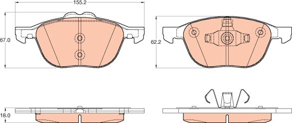 TRW GDB2043 - Тормозные колодки, дисковые, комплект unicars.by