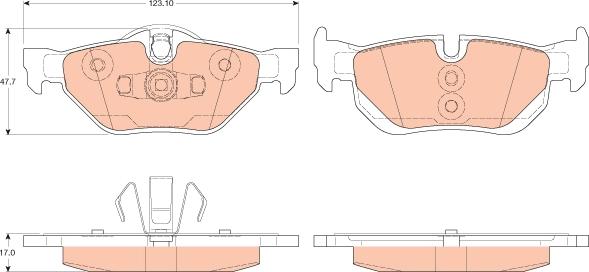 TRW GDB2050 - Тормозные колодки, дисковые, комплект unicars.by