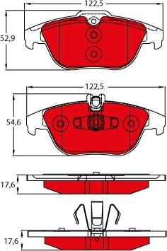 TRW GDB2051DTE - Тормозные колодки, дисковые, комплект unicars.by