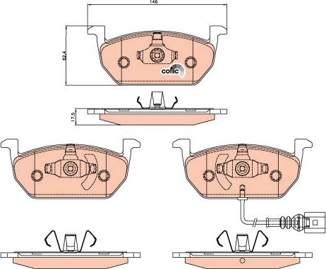 TRW GDB2080 - Тормозные колодки, дисковые, комплект unicars.by