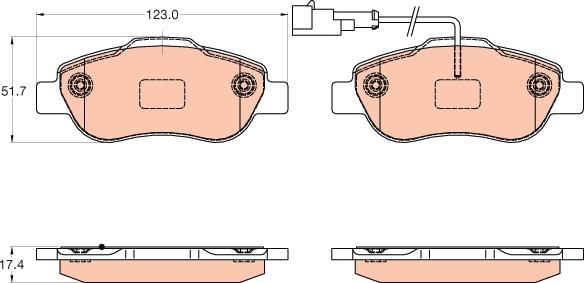 TRW GDB2039 - Тормозные колодки, дисковые, комплект unicars.by