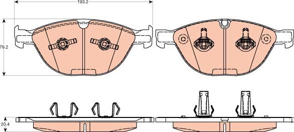 TRW GDB2026 - Тормозные колодки, дисковые, комплект unicars.by