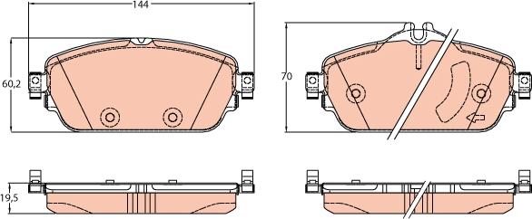 TRW GDB2070 - Тормозные колодки, дисковые, комплект unicars.by